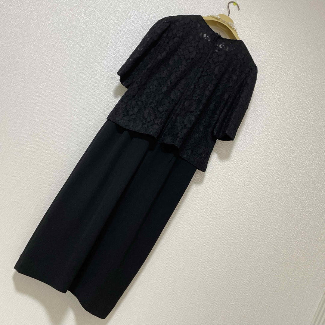 TOKYO SOIR(トウキョウソワール)の東京ソワール　セットアップ風ワンピース　13号　LL XL 礼服　喪服　冠婚葬祭 レディースのフォーマル/ドレス(礼服/喪服)の商品写真