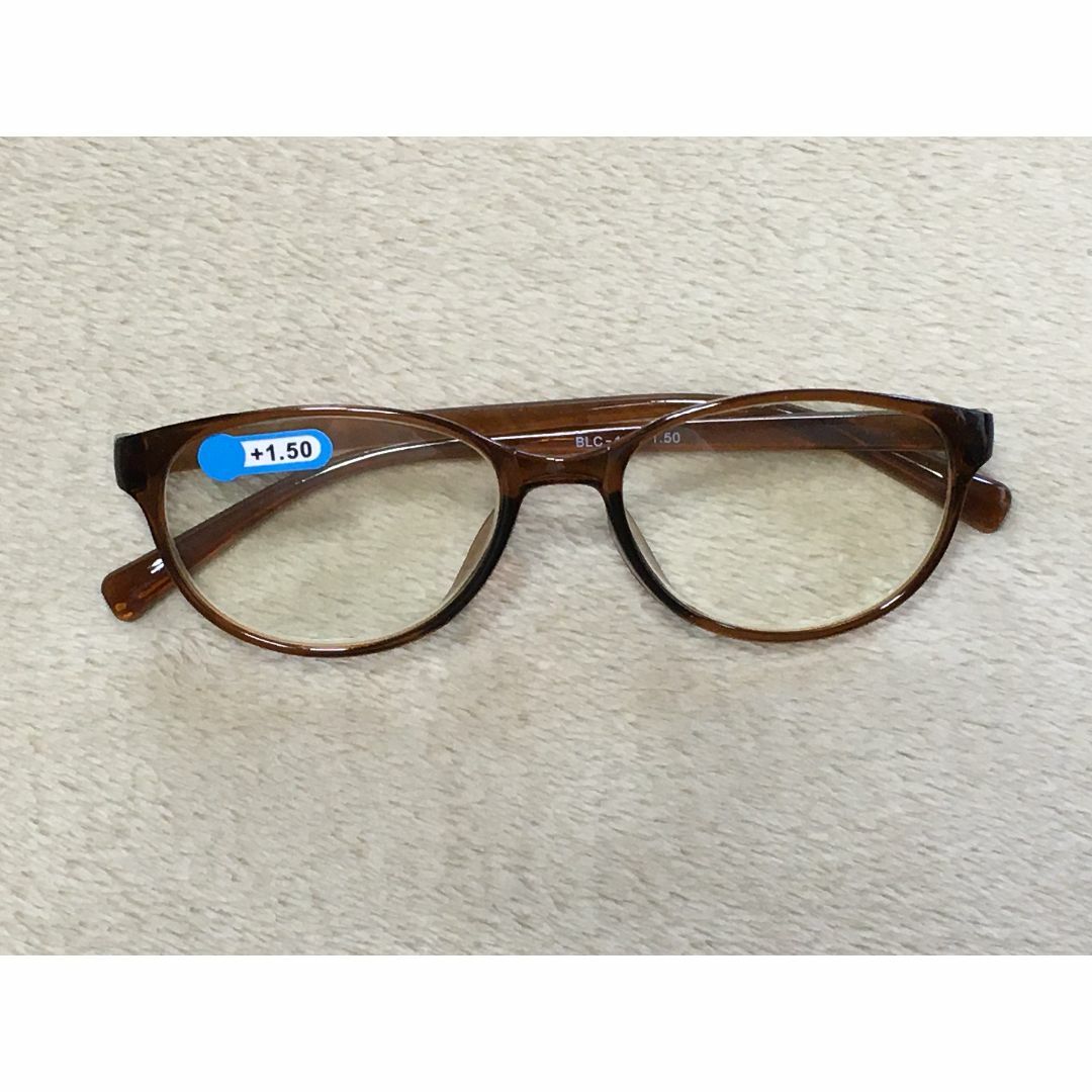 老眼鏡 +1.50 ブラウン ブルーライトカット 約40% メンズのファッション小物(サングラス/メガネ)の商品写真