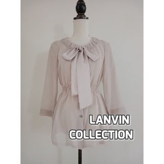 ランバンコレクション(LANVIN COLLECTION)のランバンコレクション　シアーリボンブラウス　ボウタイ　S〜М(シャツ/ブラウス(長袖/七分))