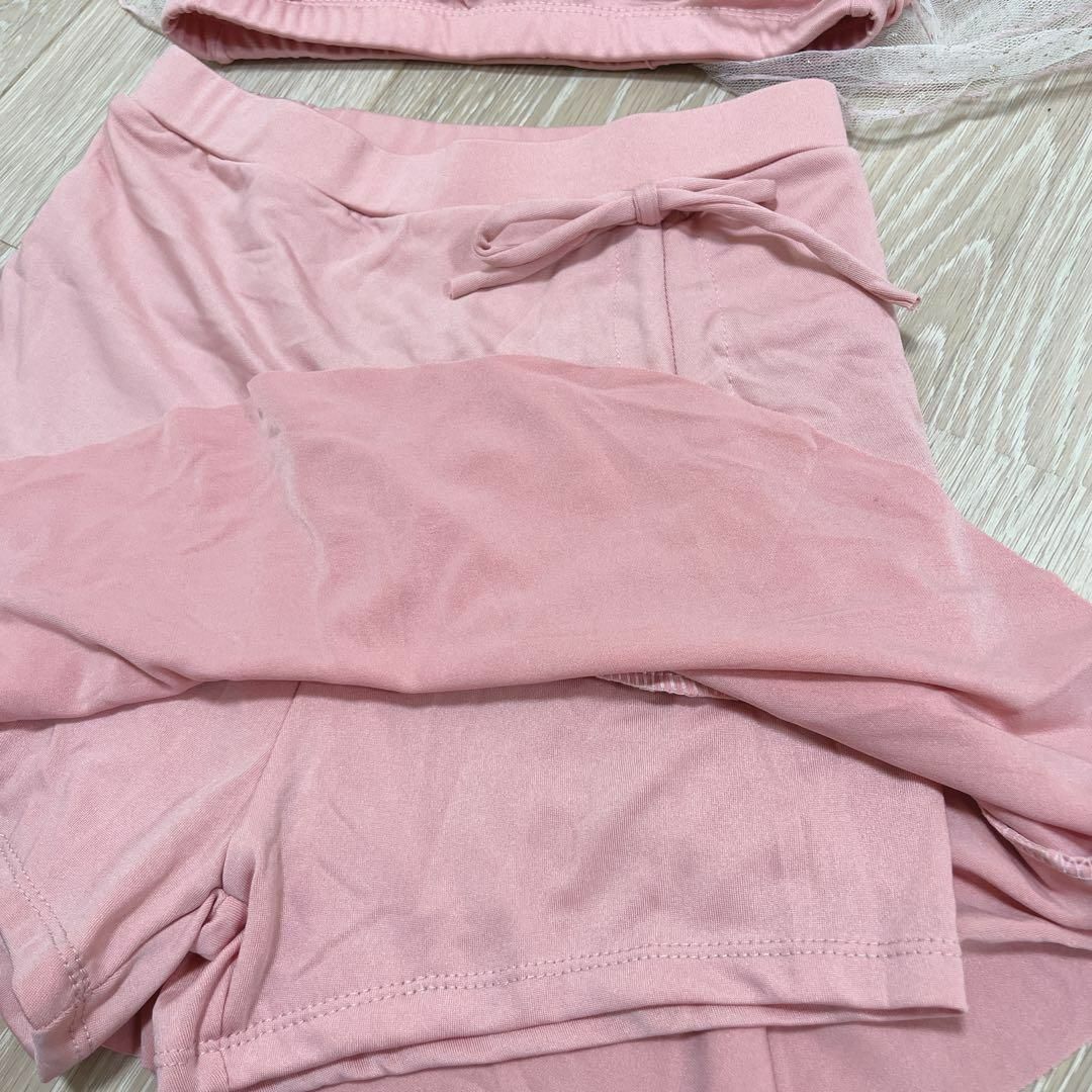 水着　L　タンキニ　スカート　2点セット　ピンク　レース　プール　海 レディースの水着/浴衣(水着)の商品写真