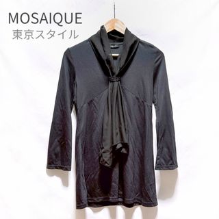 MOSAIQUE モザイク　東京スタイル　チュニック　ボウタイ　ストレッチ(カットソー(長袖/七分))