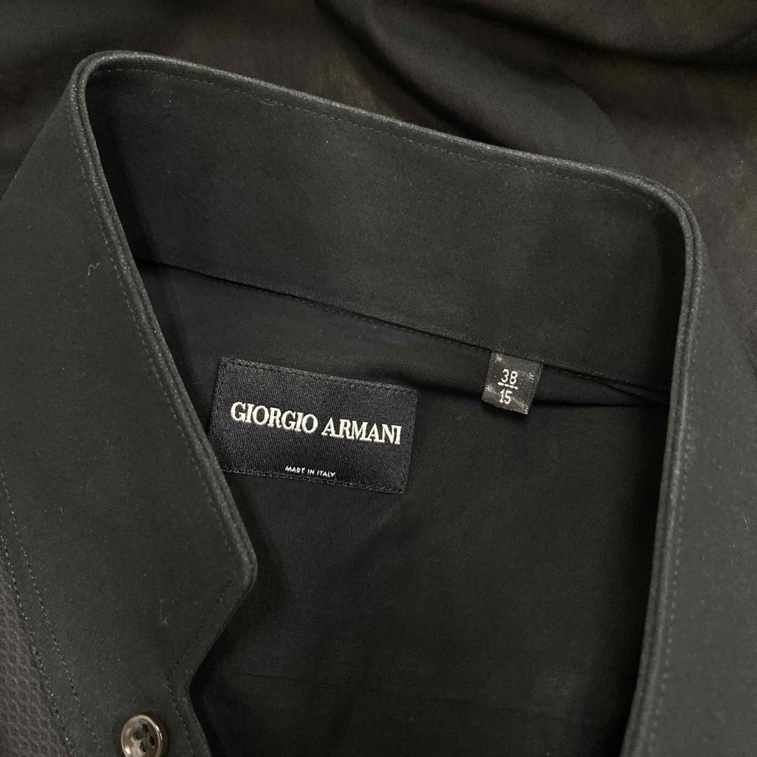 Giorgio Armani(ジョルジオアルマーニ)の美品　ジョルジオアルマーニ  スタンドカラー　ドレスシャツ　38 Y2K メンズのトップス(シャツ)の商品写真