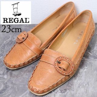 リーガル(REGAL)の【美品】REGAL リーガル 23 レザー ベルト スクエアトゥ パンプス(ハイヒール/パンプス)