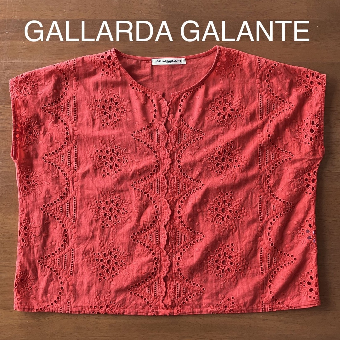 GALLARDA GALANTE(ガリャルダガランテ)のGALLARDAGALANTE(ガリャルダガランテ)ブラウス レッド オレンジ レディースのトップス(シャツ/ブラウス(半袖/袖なし))の商品写真