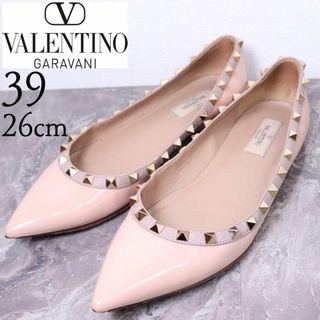 ヴァレンティノ(VALENTINO)のヴァレンティノ 26 エナメル フラットシューズ パンプス ロックスタッズ(ハイヒール/パンプス)