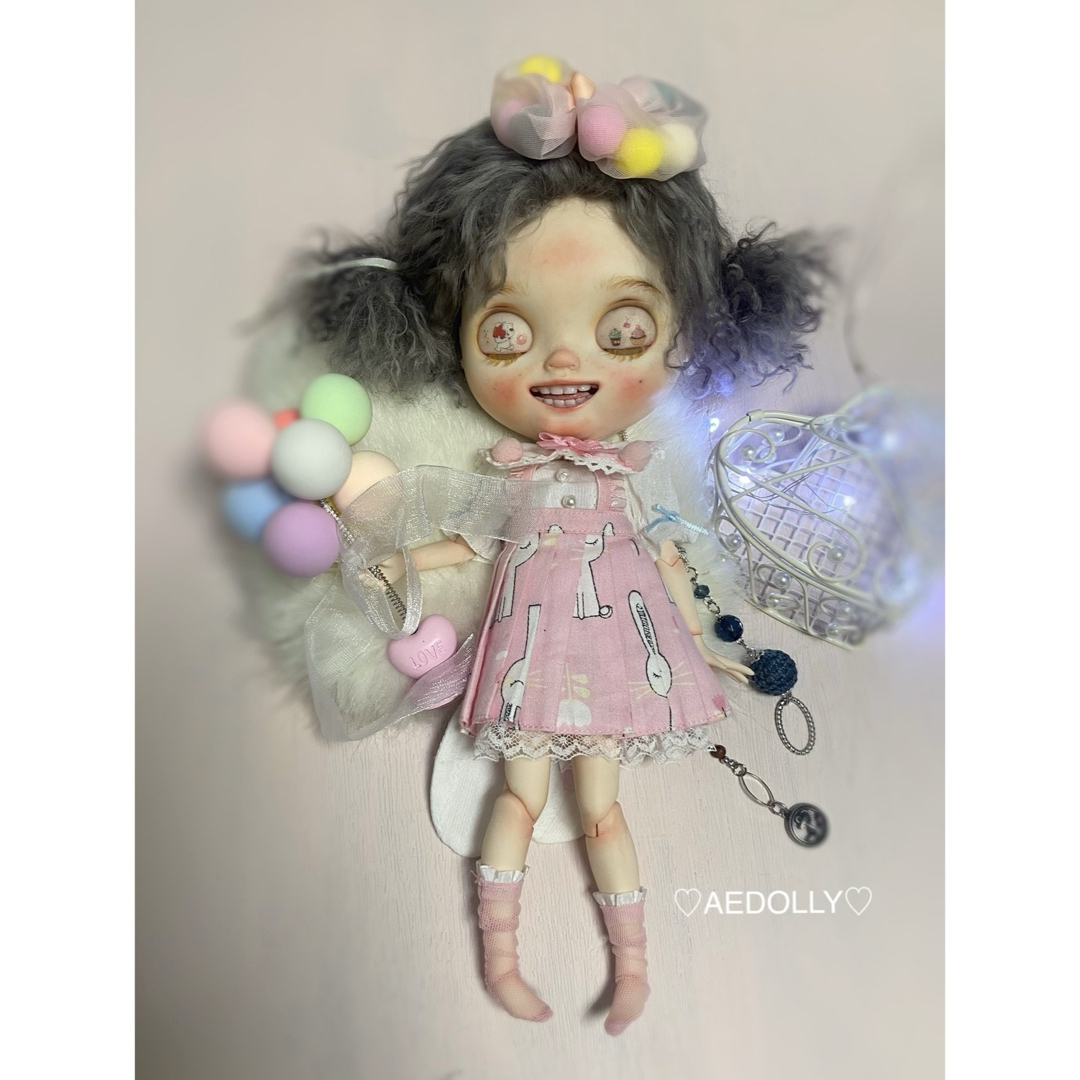 [♡AEDOLLY♡]カスタムブライス　(チベットモヘアラムウィッグ) ハンドメイドのぬいぐるみ/人形(人形)の商品写真