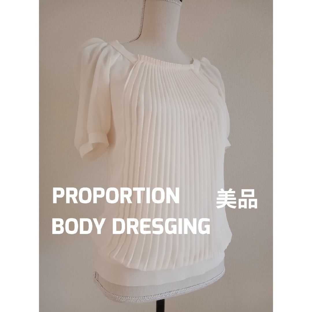 PROPORTION BODY DRESSING(プロポーションボディドレッシング)の美品　プロポーションボディドレッシング　プリーツシフォンブラウス　半袖　S〜L レディースのトップス(シャツ/ブラウス(半袖/袖なし))の商品写真