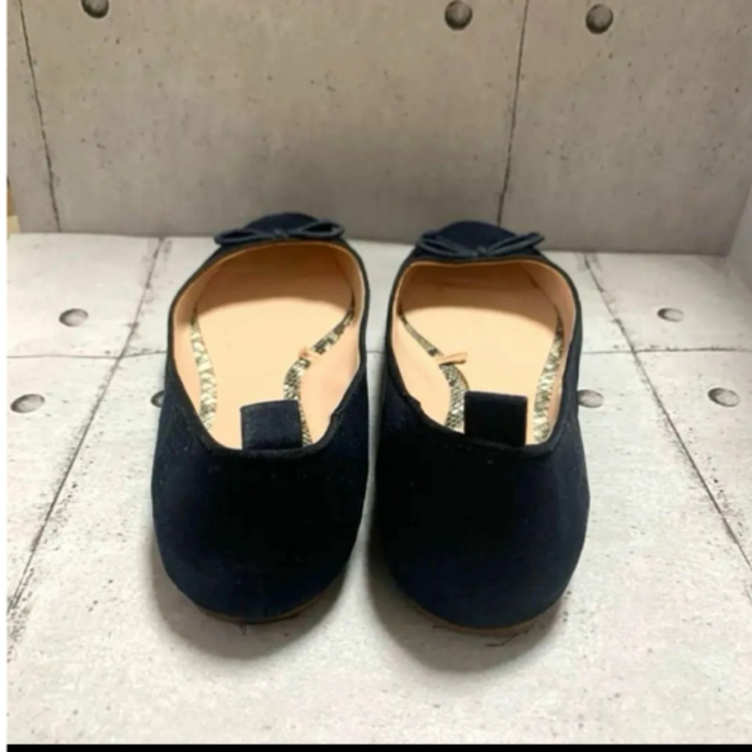 ZARA(ザラ)の【美品】*ZARA*ザラ*レディースバレエシューズ*36-23cm*ネイビー レディースの靴/シューズ(バレエシューズ)の商品写真