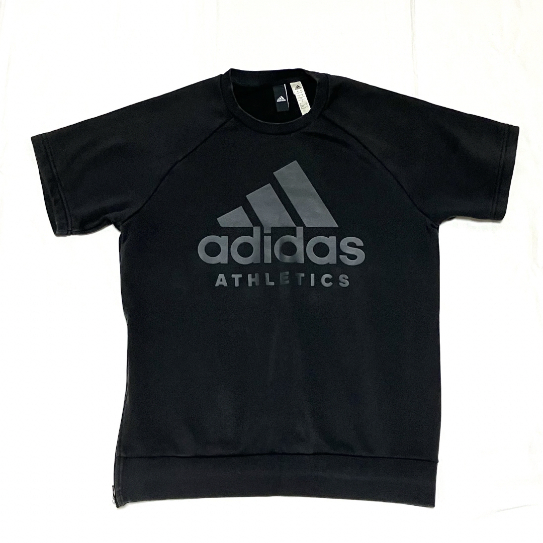 adidas(アディダス)のadidas アディダス 半袖クルーネックスウェット M 黒 メンズのトップス(Tシャツ/カットソー(半袖/袖なし))の商品写真