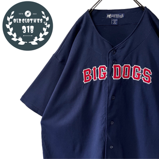 【BIG DOGS】ビッグドッグ ベースボールシャツ センターロゴ ポリメッシュ(シャツ)