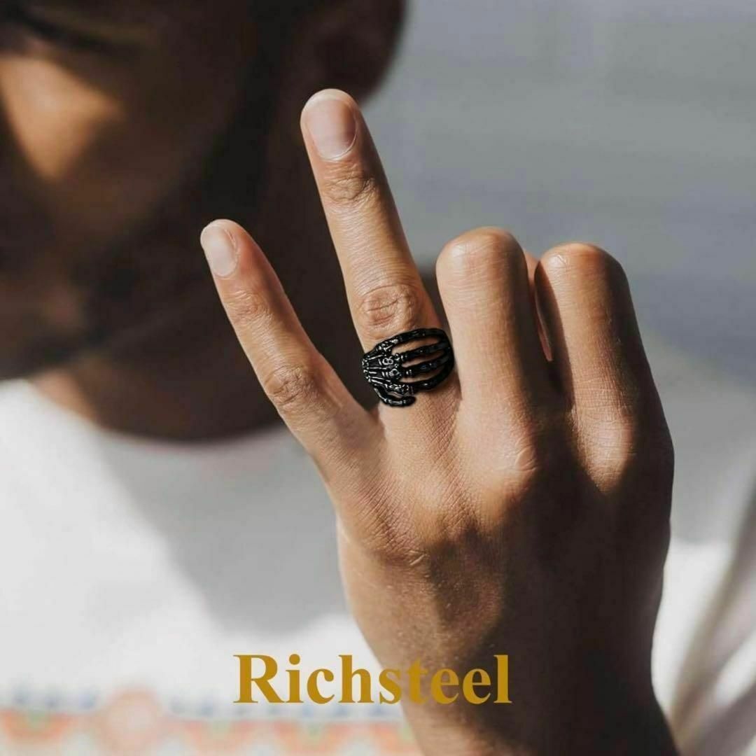 Richsteel スカルハンド 髑髏 リング 指輪 ステンレス プレゼント メンズのアクセサリー(リング(指輪))の商品写真