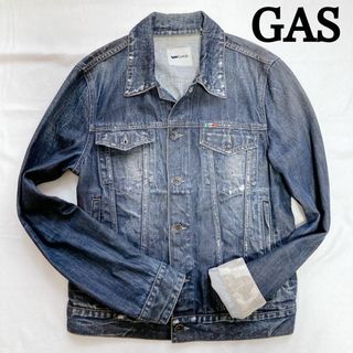 ガス(GAS)のGAS デニムジャケット コットン ダメージ デニム 迷彩 スリム ヴィンテージ(Gジャン/デニムジャケット)