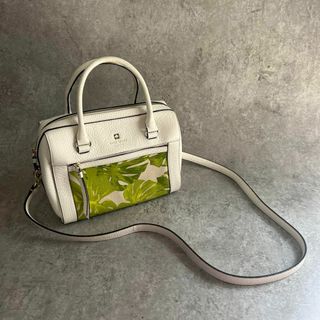 ケイトスペード　kate spade 2way ボストンバック ボタニカル 白