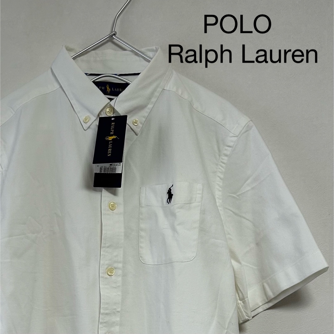 Ralph Lauren(ラルフローレン)の新品 90s POLO Ralph Lauren 半袖BDシャツ ホワイト メンズのトップス(シャツ)の商品写真