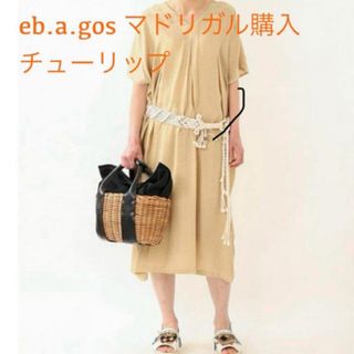 ドレステリア(DRESSTERIOR)の美品★ebagos エバゴス★チューリップ BLACK  マドリガル購入正規品(かごバッグ/ストローバッグ)