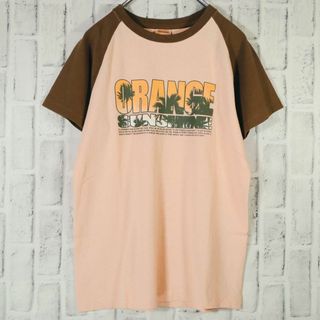 【こなれコーデ】ラグランスリーブ リンガーネックTシャツ ユニークTシャツ M(Tシャツ/カットソー(半袖/袖なし))