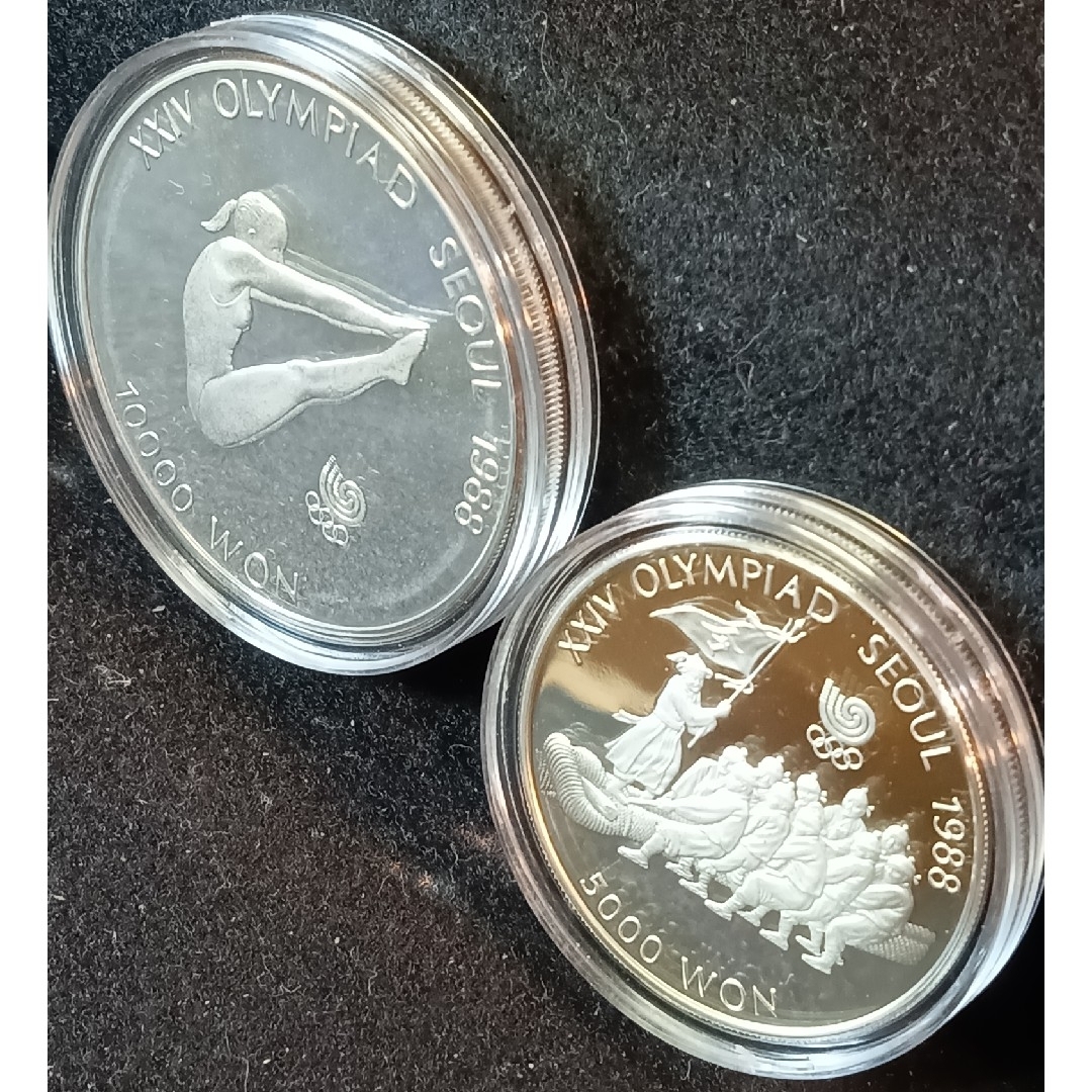 銀貨　ソウルオリンピック記念silver925銀貨２枚 純銀総重量 46.6g エンタメ/ホビーの美術品/アンティーク(金属工芸)の商品写真