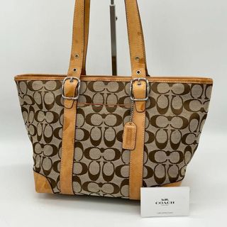 コーチ(COACH)の✨良品✨COACH シグネチャー トートバッグ 船形 キャンバス ブラウン(ハンドバッグ)