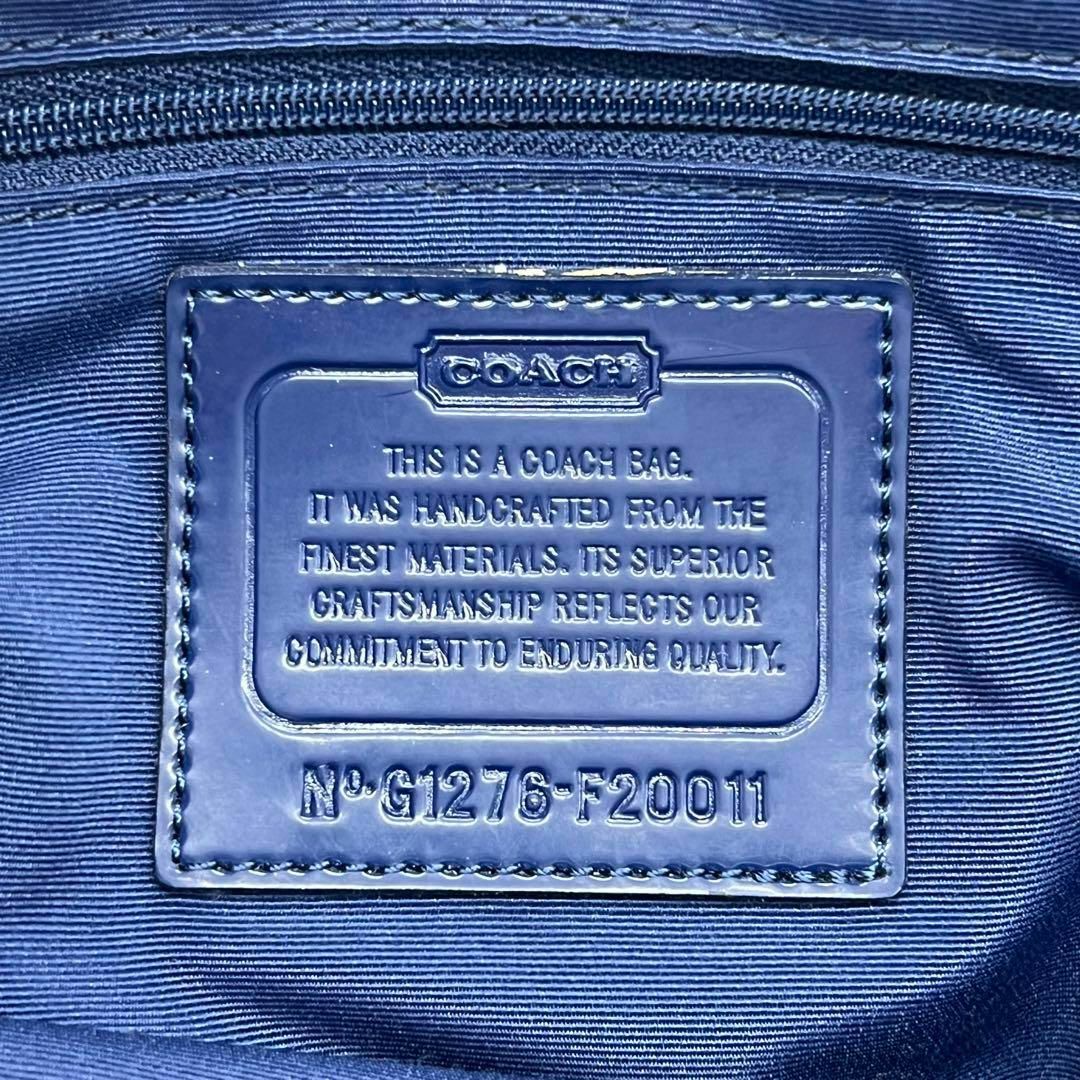 COACH(コーチ)の✨良品✨COACH タータンチェック がま口 ハンドバッグ エナメル レザー レディースのバッグ(ハンドバッグ)の商品写真