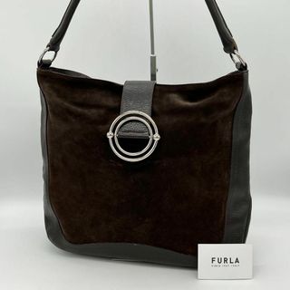 フルラ(Furla)の✨良品✨FURLA スウェード レザー ハンドバッグ ホーボー ブラウン(ハンドバッグ)