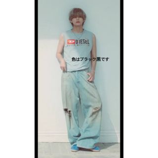 ディーゼル(DIESEL)の本物⭐︎テテ着用⭐︎DIESELロゴノースリーブ⭐︎黒LサイズディーゼルBTS(Tシャツ/カットソー(半袖/袖なし))