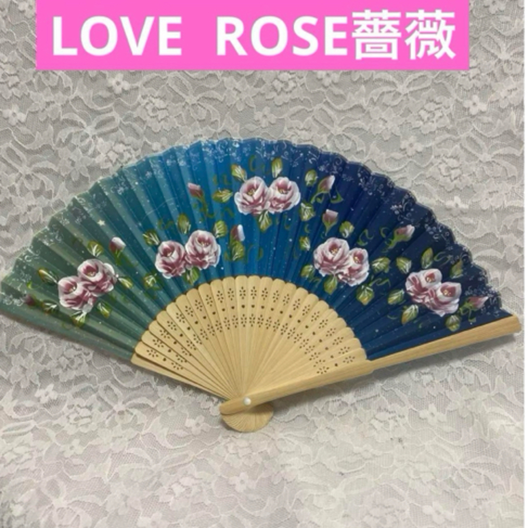 LOVE  ROSE薔薇　グラデーション　青　ブルー　プレゼントなどにも　母の日 レディースのファッション小物(その他)の商品写真