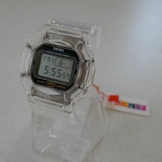 SKMEI　腕時計　スケルトン　スケルトンホワイト　透明　デジタル(腕時計(デジタル))
