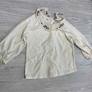 ザラキッズ(ZARA KIDS)のZARA  刺繍襟付きトップス　9-12m(Ｔシャツ)