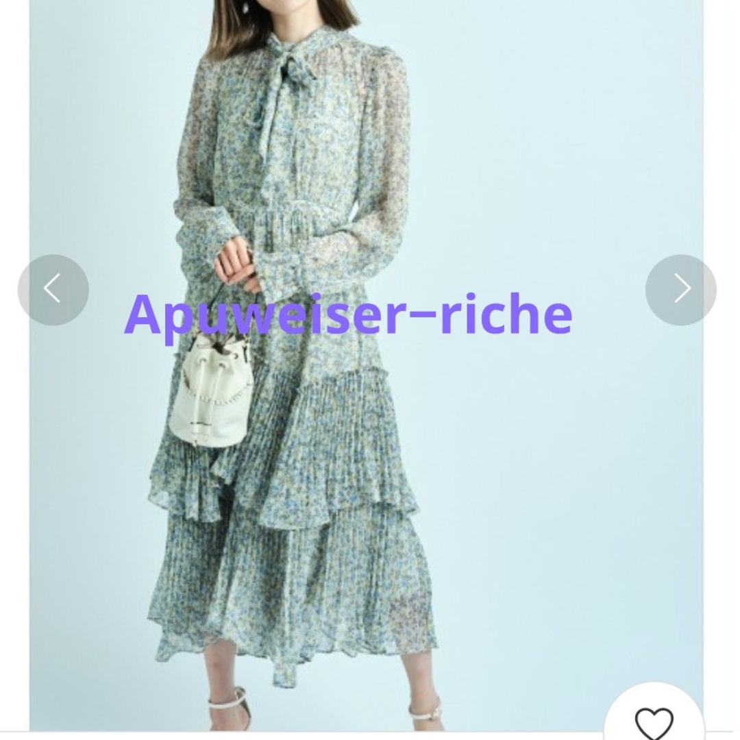 Apuweiser-riche(アプワイザーリッシェ)の【美品】アプワイザーリッシェ・ロングワンピース・マキシ丈・小花柄・プリーツ・M レディースのワンピース(ロングワンピース/マキシワンピース)の商品写真