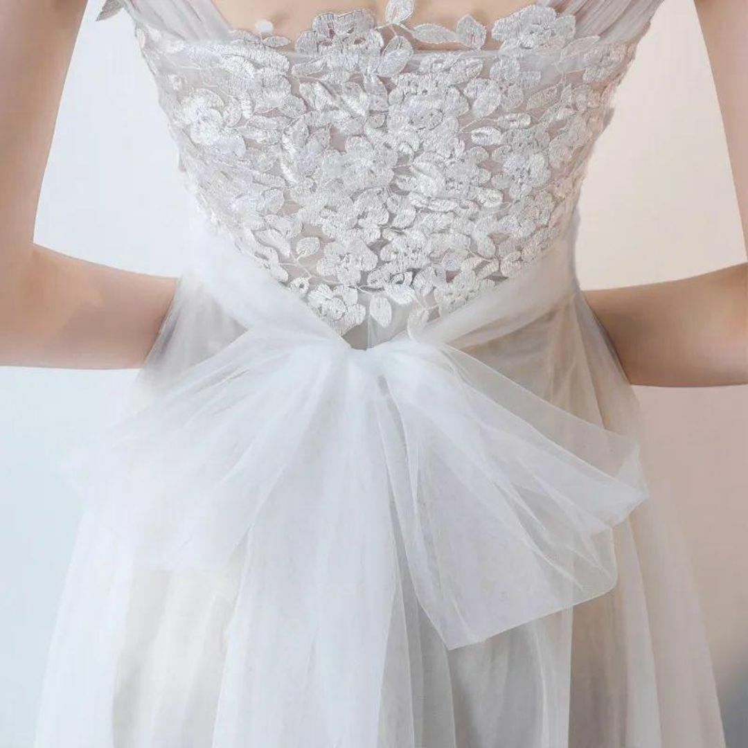 【AW2024最新作】ウエディングドレス XS Aラインドレス 結婚式二次会 レディースのフォーマル/ドレス(ウェディングドレス)の商品写真
