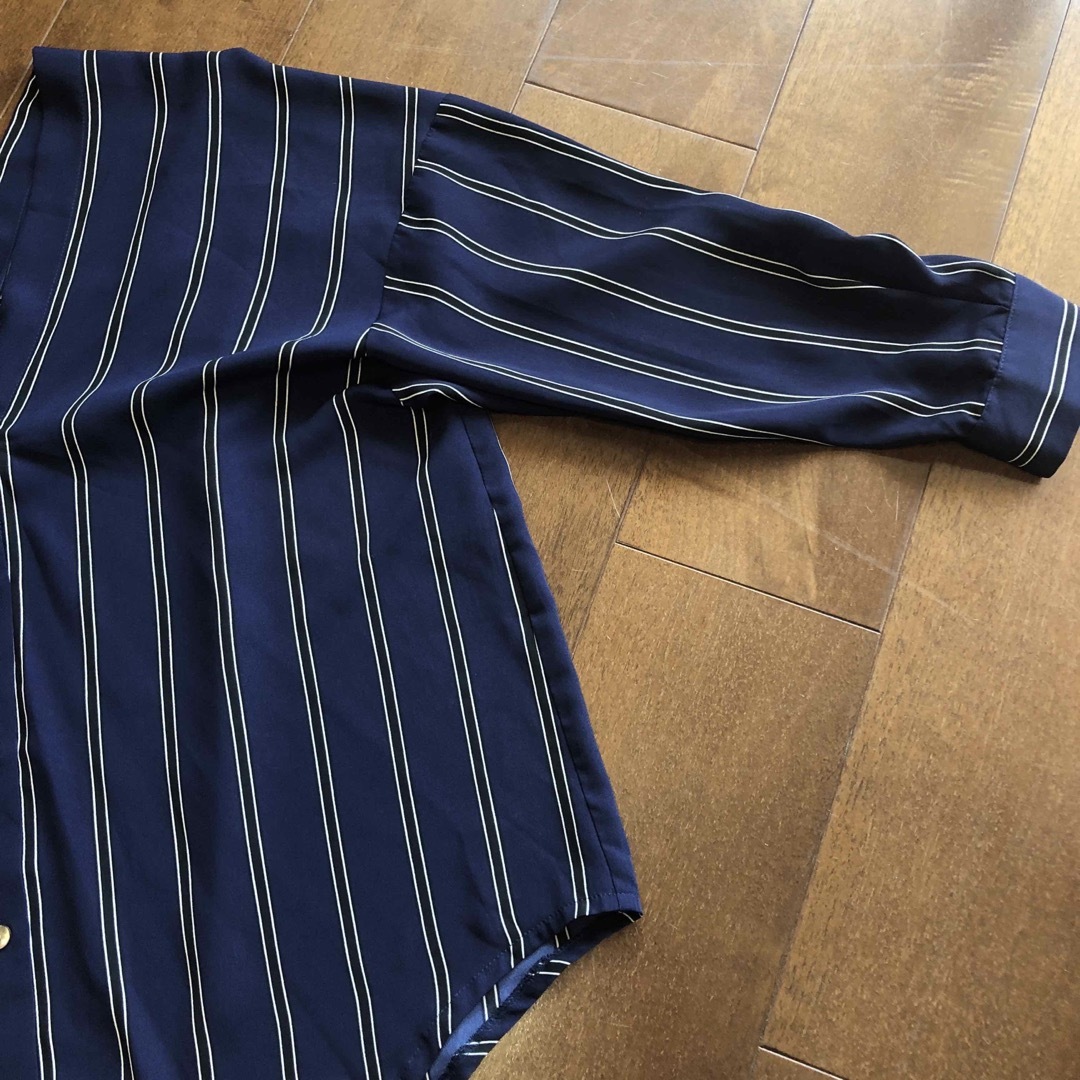 Loungedress ラウンジドレス　2wayブラウスストライプシャツ レディースのトップス(シャツ/ブラウス(長袖/七分))の商品写真