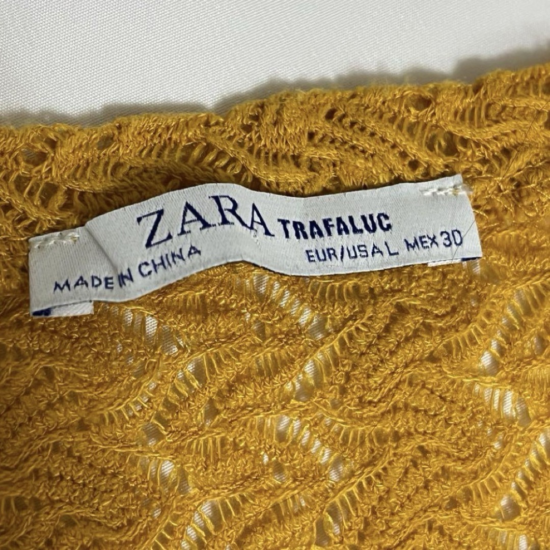 ZARA(ザラ)のZARA ショート丈トップス　イエロー　 レディースのトップス(カットソー(長袖/七分))の商品写真