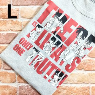 【新品】名探偵コナン Tシャツ レディース グレー L 漫画 アニメ(Tシャツ(半袖/袖なし))