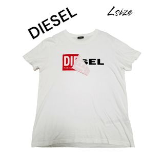 DIESEL ディーゼル 剥がれロゴ Tシャツ 半袖 Tシャツ ホワイト L