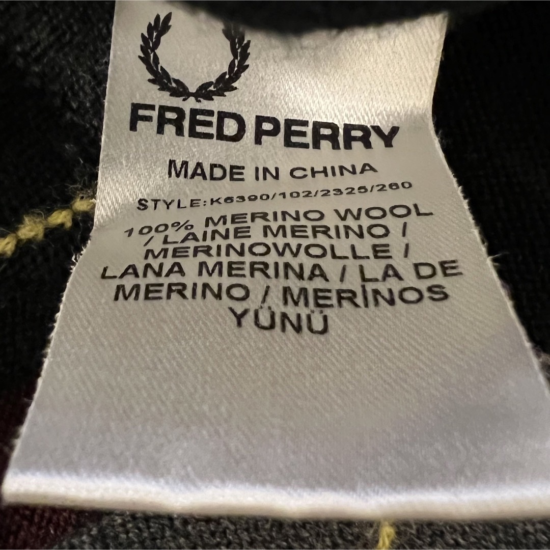 FRED PERRY(フレッドペリー)の【お値下げ歓迎、即日発送】フレッドペリー　ニット　セーター　アーガイル　メリノ メンズのトップス(ニット/セーター)の商品写真