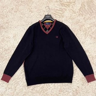 フレッドペリー(FRED PERRY)の【お値下げ歓迎、即日発送】フレッドペリー　ニット　セーター　アーガイル　メリノ(ニット/セーター)