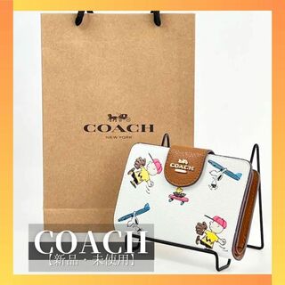 新品 COACH 財布 コーチ スヌーピー コラボ レザー ホワイト 白(財布)