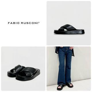 FABIO RUSCONI - ■23SS 定3.4万 ファビオルスコーニ サンダル 37 23.5 厚底 黒