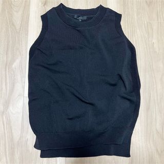 コムサイズム(COMME CA ISM)のCOMME CA ISM コムサイズム サマーニット ノースリーブ ブラック(Tシャツ/カットソー(半袖/袖なし))