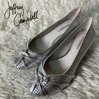 ジェフリーキャンベル(JEFFREY CAMPBELL)の極美品 ジェフリーキャンベル メッシュ パンプス シルバー 37 約23.5㎝(バレエシューズ)