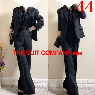 THE SUIT COMPANY - 美品！大きいサイズ　スーツカンパニー　パンツスーツ　44 15号　黒　股下78