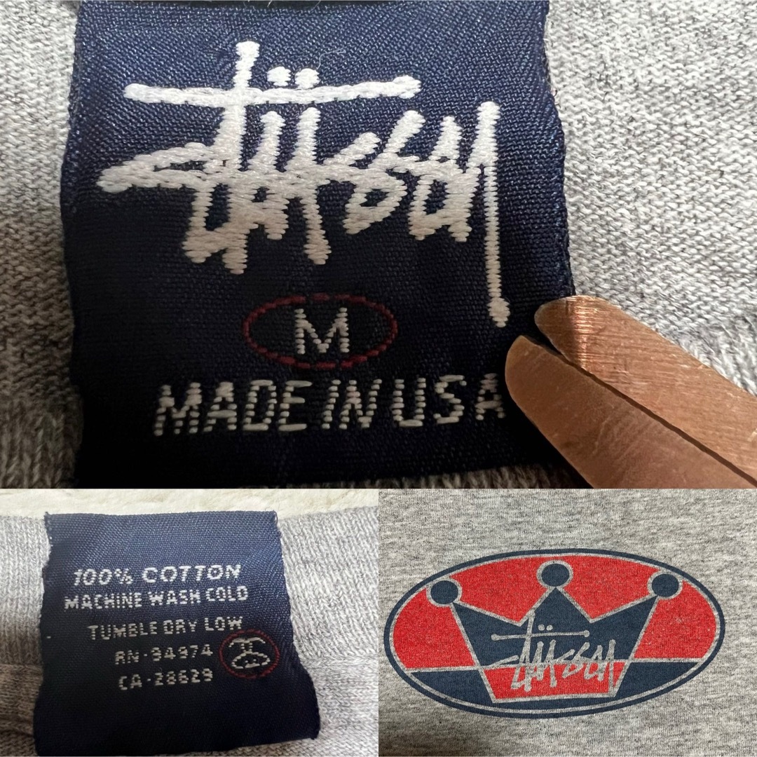 STUSSY(ステューシー)の90s USA製  紺タグ STUSSY  ステューシー 王冠  メンズ M メンズのトップス(Tシャツ/カットソー(半袖/袖なし))の商品写真