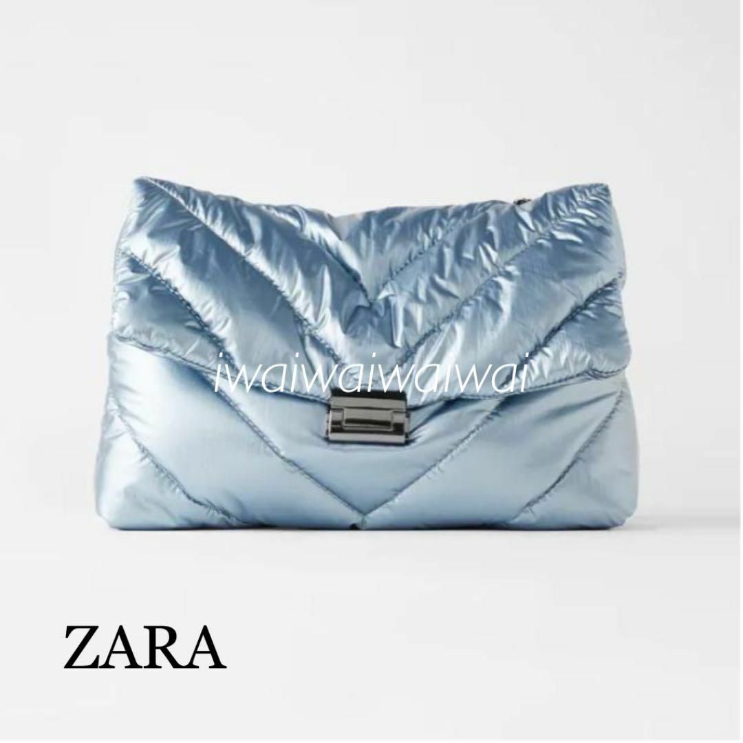 ZARA(ザラ)の新品 ZARA メタリック キルティング クロス ボディ ショルダー バッグ レディースのバッグ(ショルダーバッグ)の商品写真