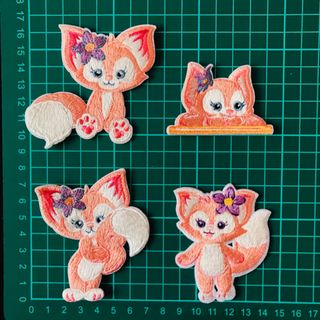 ダッフィーフレンズ　リーナベル  4枚セット　シールワッペン　高品質刺繍ワッペン(各種パーツ)