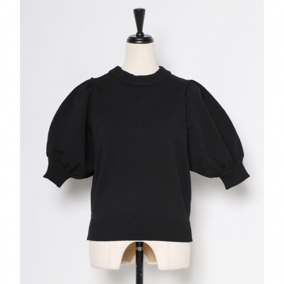 BONJOUR SAGAN(ボンジュールサガン)のボンジュールサガン　パフスリーブニットトップス　ブラック メンズのトップス(Tシャツ/カットソー(半袖/袖なし))の商品写真