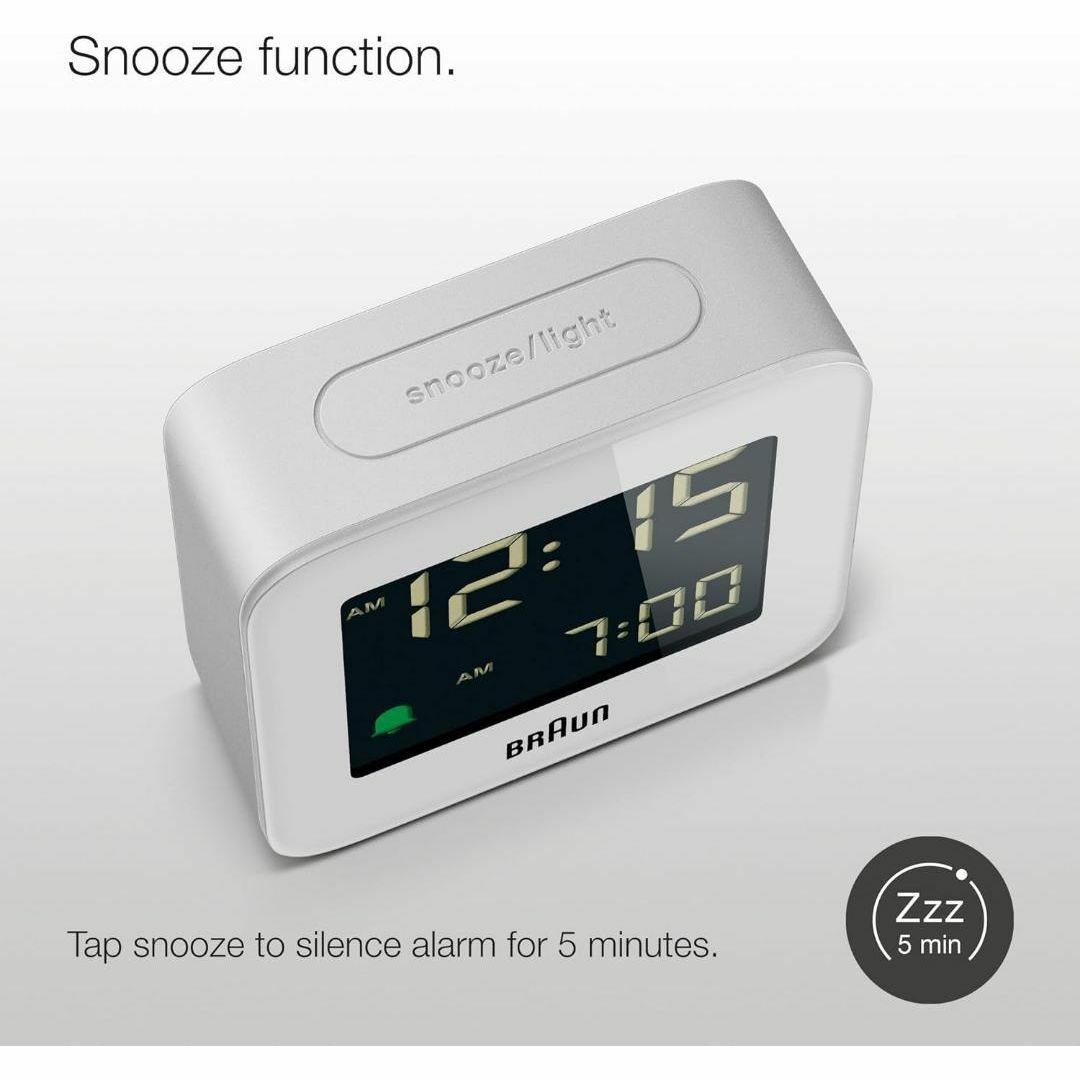 Braun デジタルトラベル目覚まし時計 スヌーズ付き コンパクトサイズ レディースのジャケット/アウター(ノーカラージャケット)の商品写真