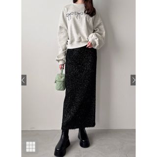 グレイル(GRL)の美品♡GRL♡ラメシャギーニットナロースカート(ロングスカート)