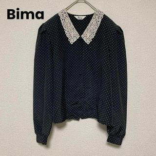 xx96 Bima/シアーブラウス/トップス/ドット/襟レース/黒(シャツ/ブラウス(長袖/七分))