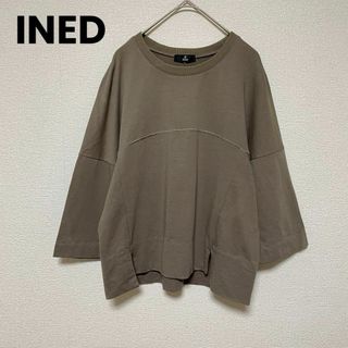 INED - xx99 INEDイネド/7分袖トップス/カットソーグレージュ/シンプル/モード