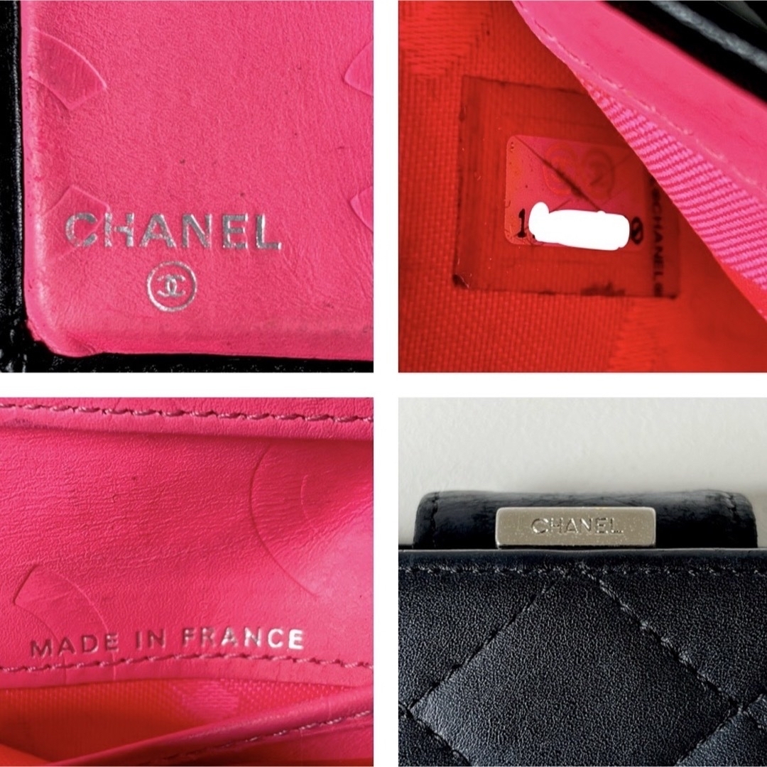 CHANEL(シャネル)の美品✨ギャランティ付き✨CHANEL シャネル カンボン 二つ折り がま口 財布 レディースのファッション小物(財布)の商品写真